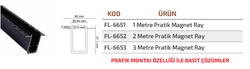 FL-6651 1 Metre Pratik Sıva Altı Magnet Ray - Thumbnail