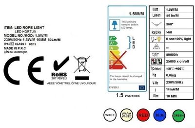 Hortum Led / Silindir Şeklinde / 220 Volt / Dış Mekan İP65 / Özel Proje Ürünüdür