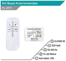 FL-2117 İkili Beyaz Avize Kumandası - Thumbnail