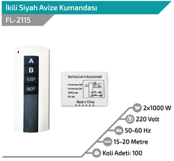 FL-2115 İkili Siyah Avize Kumandası - Thumbnail