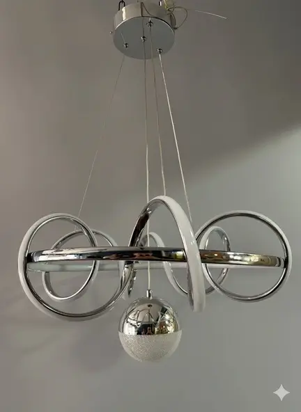 İstanbul Krom 3 Renk Led Avize