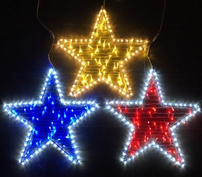 Led Işıklı Yılbaşı Çift Renk Yıldız 52 cm