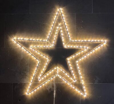 Led Işıklı Yılbaşı Çift Yıldız 80 cm