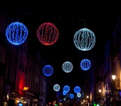 Led Işıklı Yılbaşı Topu 40 cm Kristal Taşlı