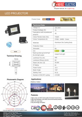 LED PROJEKTÖR / SLİM KASA / 10 W / 220V / PARS / 068-008-0010