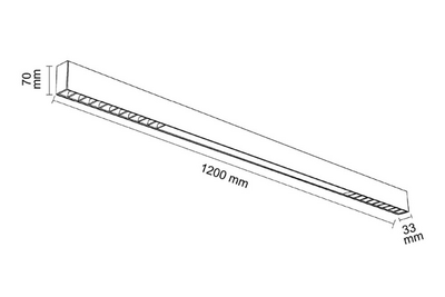 Siyah Kompakt Lens+Opak Difüzörlü Linear FL-5562