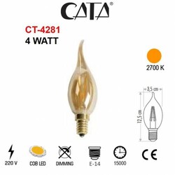  - E14 Duylu 4 Watt Kıvrık Uçlu Rustik Ampul (1)