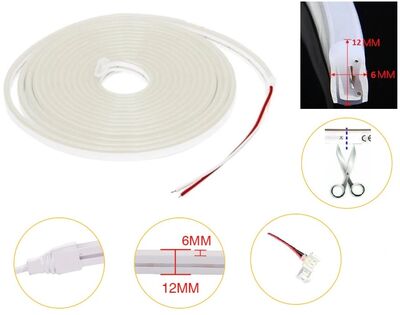 Neon Led / Fiş Aparatı / Yassı Tip / 12 / 24 Volt / İP65 Dış Mekan