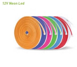 LEDAVM - Neon Led / Yassı Tip / Metrede 60 Led / 12 Volt / Dış Mekan İP65 / RGB (Çok Renkli) / 11x22mm