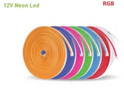 Neon Led / Yassı Tip / Metrede 60 Led / 12 Volt / Dış Mekan İP65 / RGB (Çok Renkli) / 6x12mm - Thumbnail