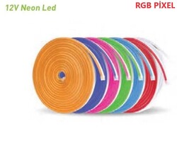 LEDAVM - Neon Led / Yassı Tip / Metrede 60 Led / 12 Volt / Dış Mekan İP65 / RGB PİXEL Ws2811 (Akan Animasyonlu) / 6x12mm (1)