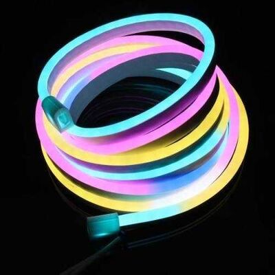 Neon Led / Yassı Tip / Metrede 120 Led / 220 Volt / Dış Mekan İP65 / RGB (Çok Renkli) / 8x16 mm