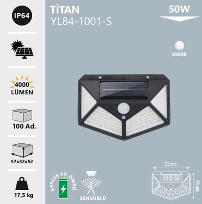 Noas YL84-1001-S Titan Led Solar Aplik