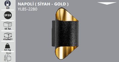 Noas YL85-2280 Napoli Siyah Gold Dekoratif Sıva Üstü