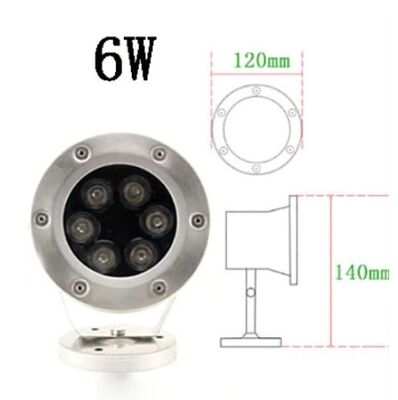 Havuz Armatür / Paslanmaz / 6 Watt / Yuvarlak / IP68 / 12/24 Volt