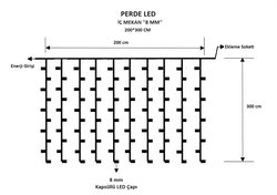 LEDAVM - Perde Led │ 200*300 Cm │ İç Mekan │ Sabit Yanar │ 8 mm Led (1)