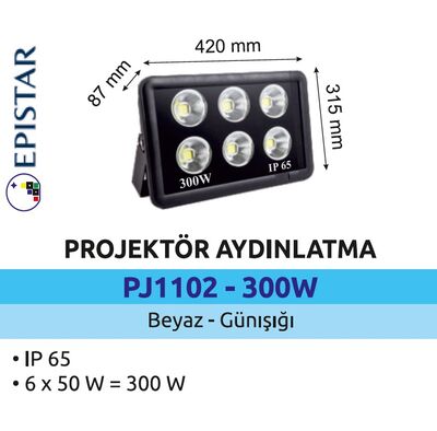 PJD1102-300W Slim Led Projektör 300 Watt