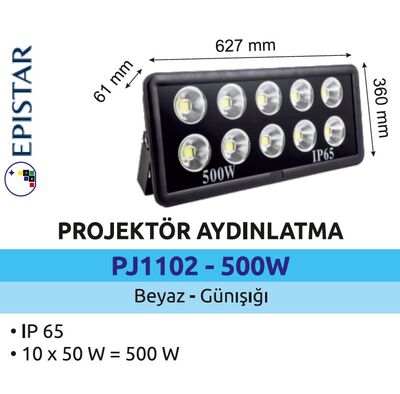 PJD1102-500W Slim Led Projektör 500 Watt