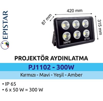 PJR1102-300W Slim Led Projektör 300 Watt