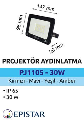 PJR1105-30W Slim Led Projektör 30 Watt