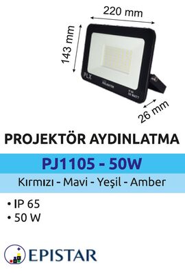 PJR1105-50W Slim Led Projektör 50 Watt