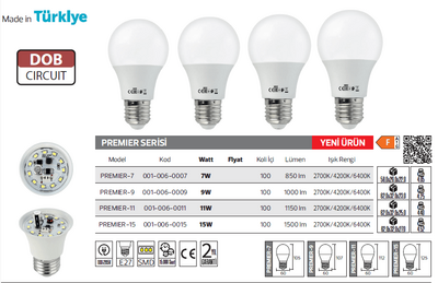 Premier-11 001-006-011 Led Ampül 11 Watt