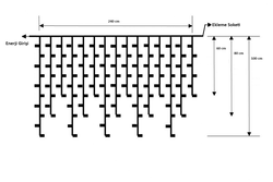 Saçak Led │ 200*100*80*60 Cm │ İç Mekan │ Eklenebilir │ Sabit Yanar │ 5 mm Led - Thumbnail