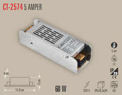 CATA - CT-2574 12 Volt 5 Amper 60 W Slim Trafo İP20 (1)