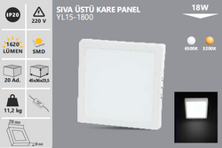 NOAS - YL 15-1800 SIVA ÜSTÜ KARE PANEL 18W (1)