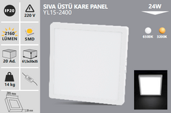 YL 15-2400 SIVA ÜSTÜ KARE PANEL 24W - Thumbnail