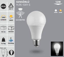 YL 95-1201-S SENSÖRLÜ LED AMPÜL 12 W - Thumbnail