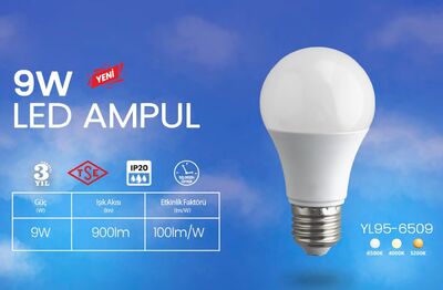 YL95-6509 Led Ampul 9 Watt TSE